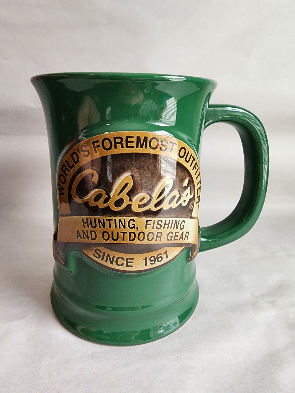 Cabela’s Texas Flag Green Ceramic Coffee Mug Foremost Outfitter